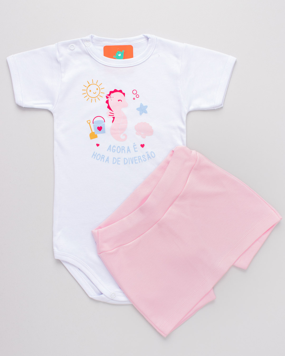 Body Rosa Infantil Feminino Verão Kit 3