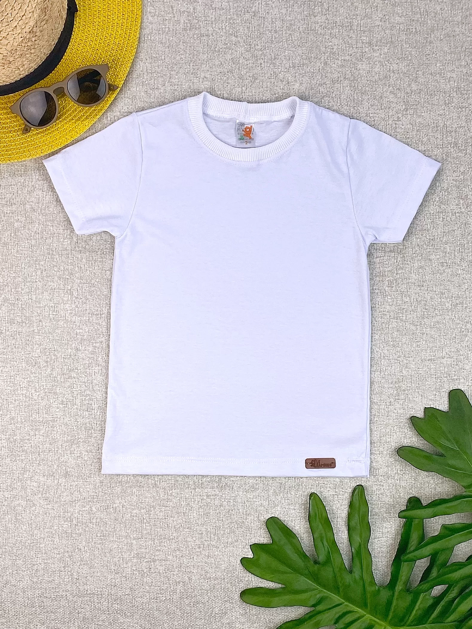 Camiseta Básica Malha Infantil - Branca - Le Bambino